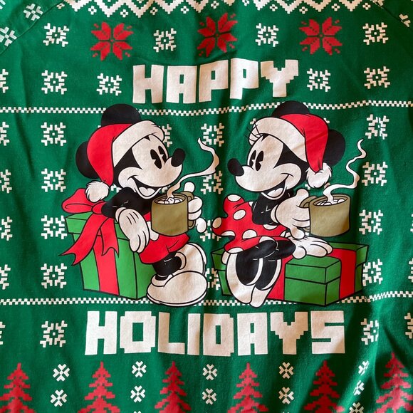 Women's DISNEY Holiday Sweatshirt Mickey Minnie XL NICE!!! - Picture 3 of 8